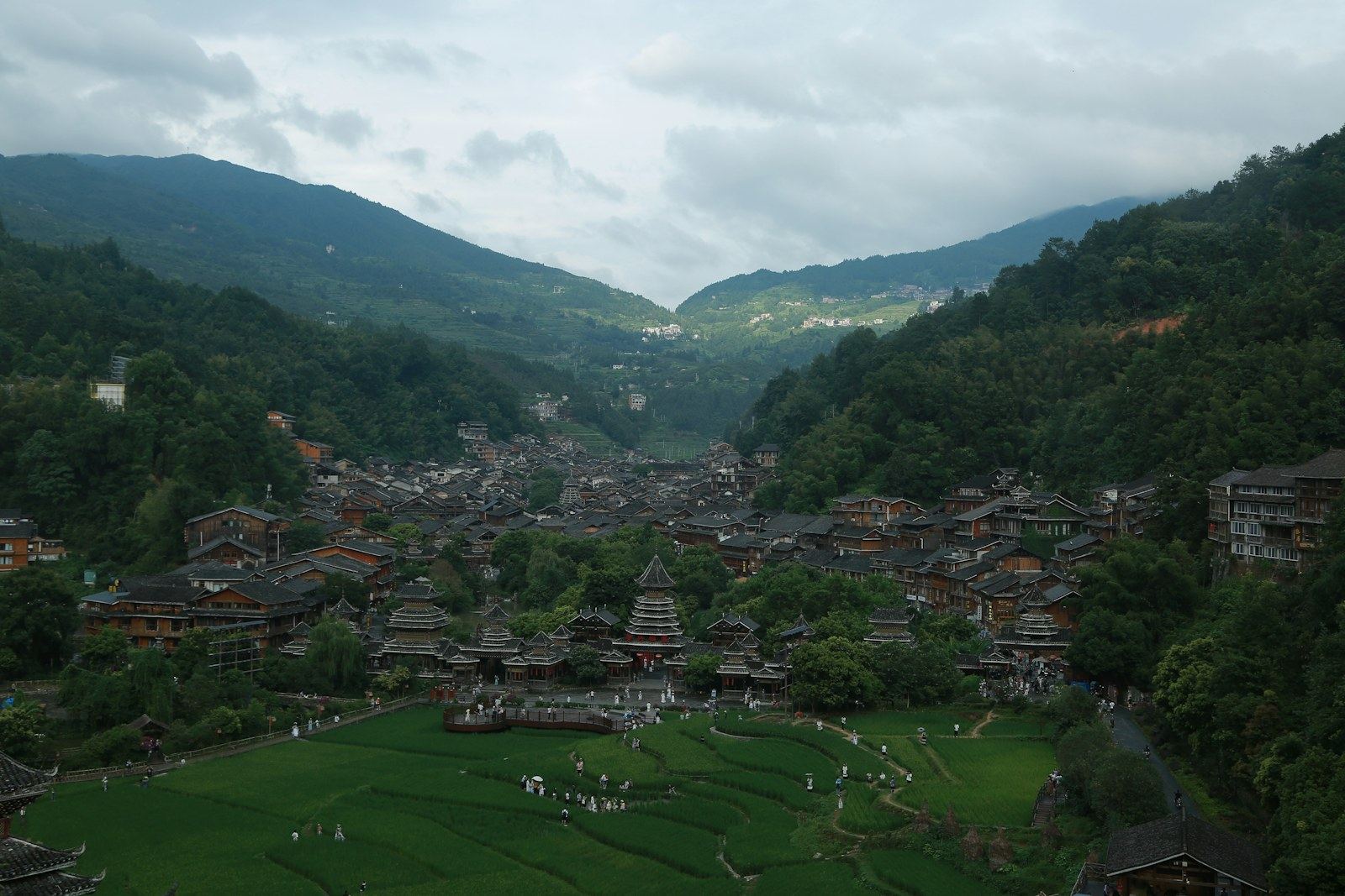 Zhaoxing Dong village landscape in Guizhou.