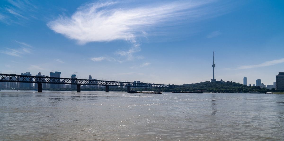 Wuhan city and Yangtze River skyline